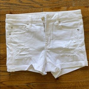 American Eagle White Denim Shorts Sz 8